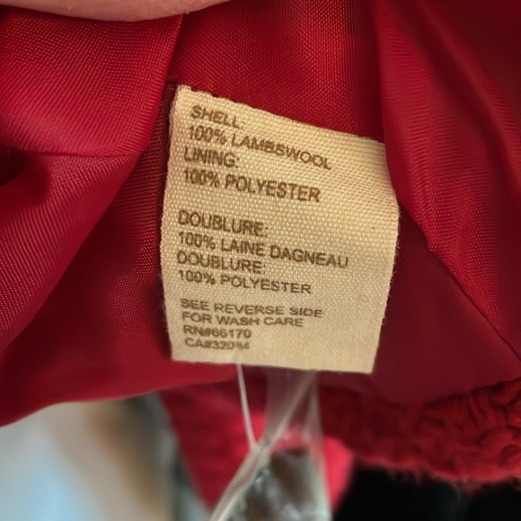 FREE PEOPLE 100% LAMBSWOOL CROPPED RED 3/4 SLEEVE JACKET - L - NWT ! ❤️🎄 - Picture 11 of 12